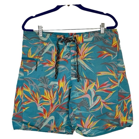 Patagonia Men’s Board Shorts Bird of Paradise blue - Picture 1 of 8